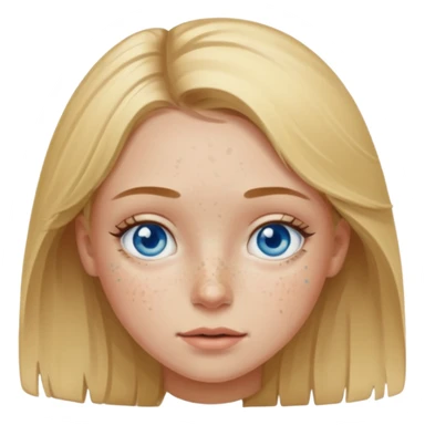 Dirty blond girl with blue eyes and freckles ￼ sticker