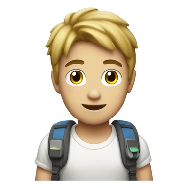 A boy with a Nintendo  sticker