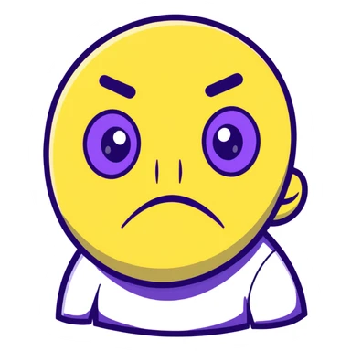 yellow face with one eye half-closed and the other open, tilted annoyed expression sticker
