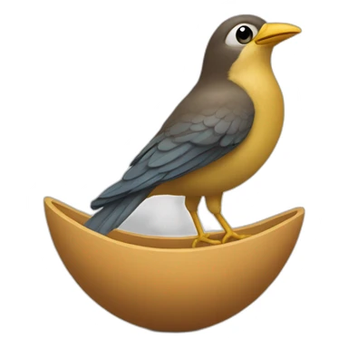 hmm maybe the bird is a bottom of a bird wagonnor a egg sitting  sticker