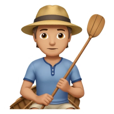 man rowing boat sticker