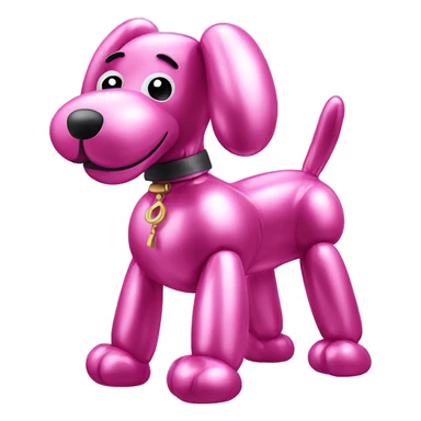 Pink metallic balloon dog  sticker