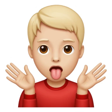 tongue out with hands to side  sticker