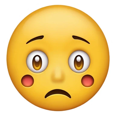 Funny Simple Round Yellow Worried Concerned Face Emoji Expression  sticker