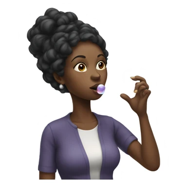 Black woman blowing bubbles  sticker