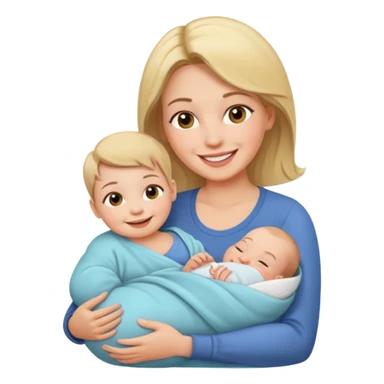 mother with one newborn baby sticker