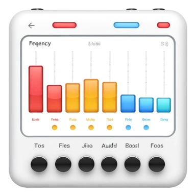 Audio equalizer interface with frequency bands and sliders sticker