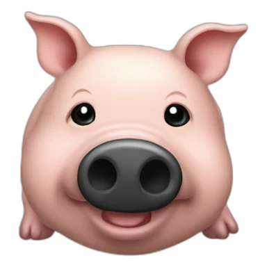 Cochon avec un noir sticker