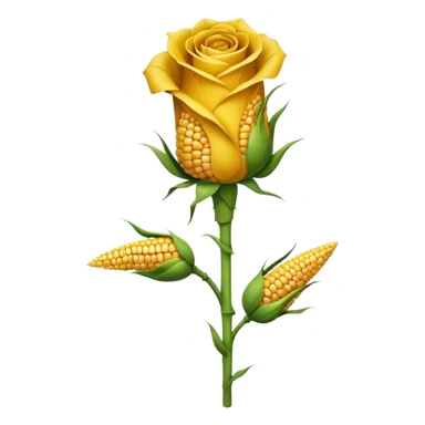 Make the wilted rose emoji but a stalk of corn but shaped like this emoji: 🥀🥀🥀 sticker