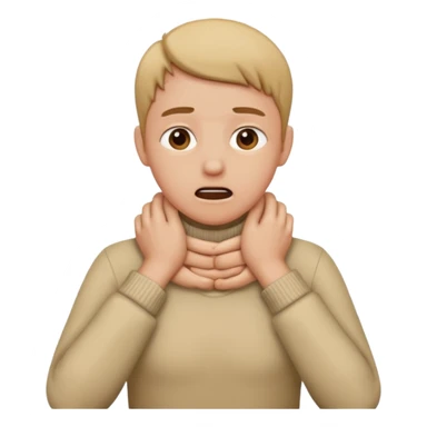 make someone having both hands grabbing their neck and choking themselves  sticker