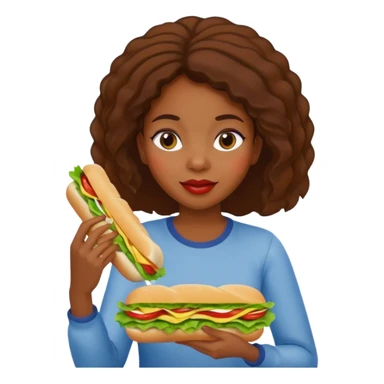Black girl eating subway  sticker