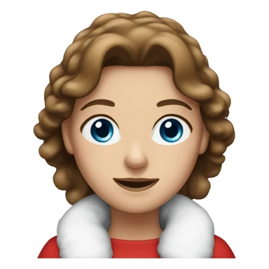 Female Santa with brown hair and blue eyes sticker