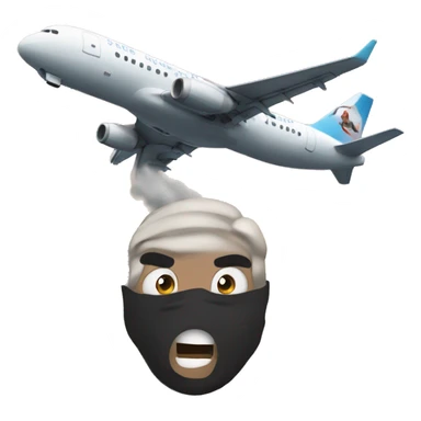 panic in front of a plane sticker