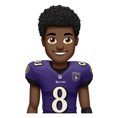 the football player lamar jackson in a raven’s jersey  sticker