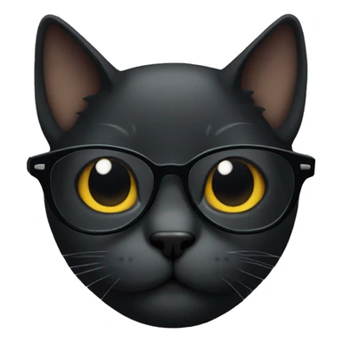 Dark cat with glasses sticker