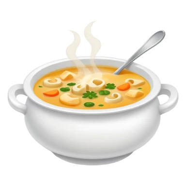 white bowl with soup sticker