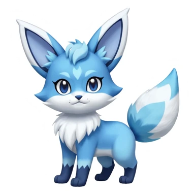 Glaceon-Purrloin-Meowstic-Fakémon-hybrid-creature (full body)  sticker