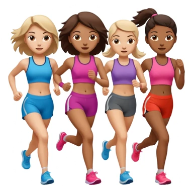 girls running together (have appropriate clothes) sticker