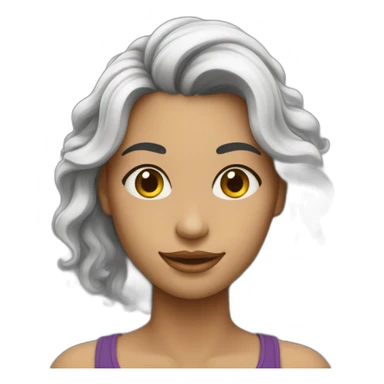 Mulher branca com cabelos pretos sorrindo sticker