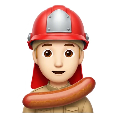 Sausage with a red helmet on sticker
