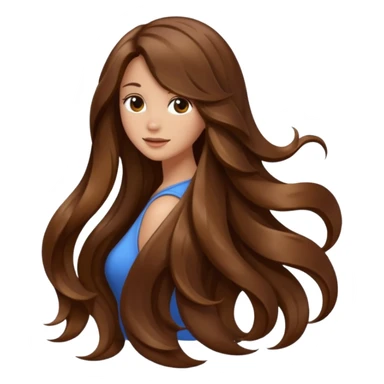 back view of long brown hair sticker