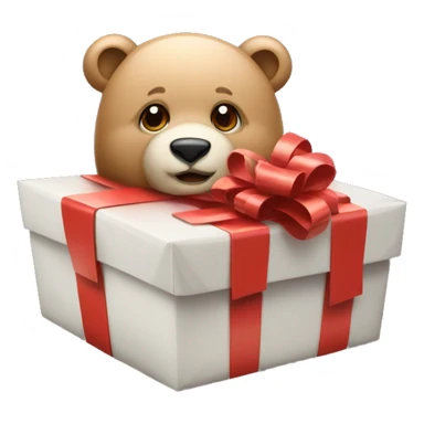 Un oso dando un regalo sticker