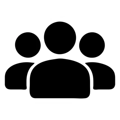 group of people, icon, filled solid style, bold and modern sticker
