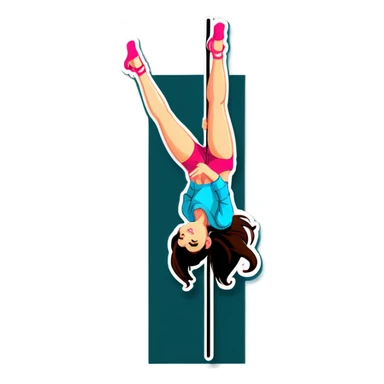 brunette girl dancing tpole dance sticker