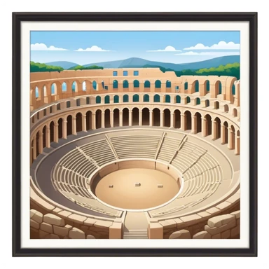 Pula Arena Landmark Emoji – Depicting the Roman amphitheater with its large stone arches. sticker