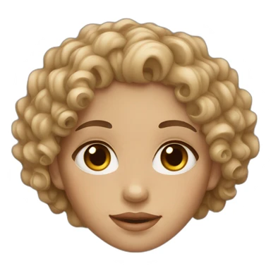 curly light-skinned girl with brown eyes sticker