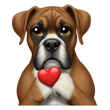 Boxer with heart  sticker