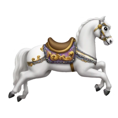 carousel horse with haunting eyes spinning sticker