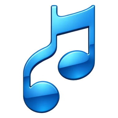 3D blue music icon logo note  no background unique y2k sticker
