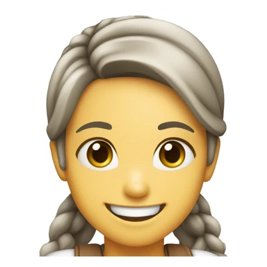 Girl smilng and doing the victory sing sticker