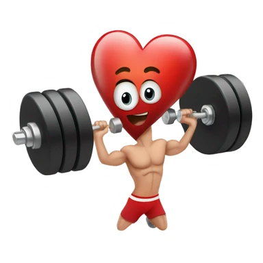 heart with gym dumbells sticker