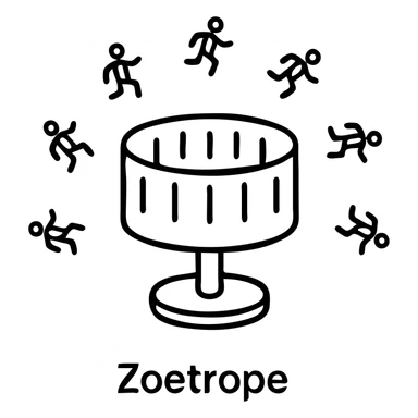 Add vibrant, colorful animation frames around the zoetrope sticker