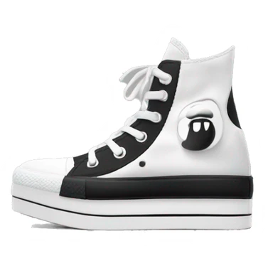 Black and white platform converse platform shoes sticker