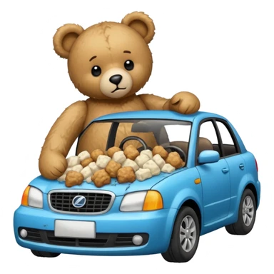 Teddy bear in a car accident  sticker