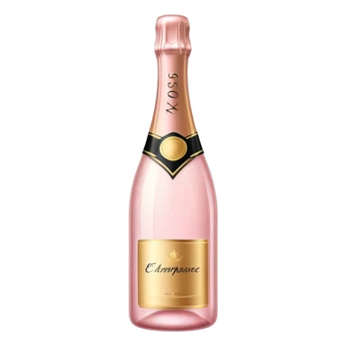 sparkly light pink champagne bottle, 3d sticker