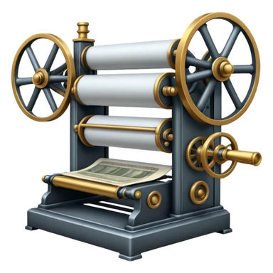 Steam-powered printing press sticker