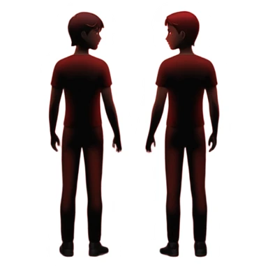 two silhouettes facing away from each other with a heart between sticker