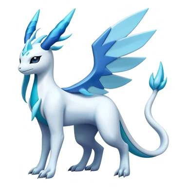 Futuristic Lugia-Suicune-Glaceon-hybrid, full body  sticker