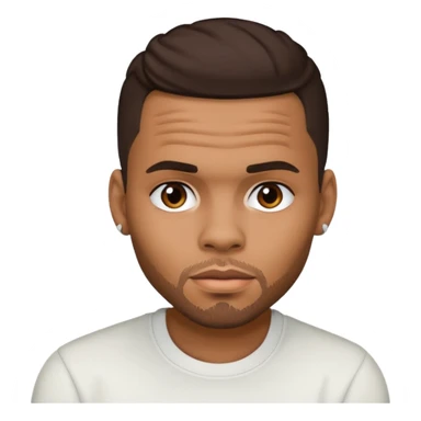 Chris Brown with dark brown hair sticker