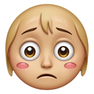 Round emoji with big eyes crying and looking sad and hurt sticker