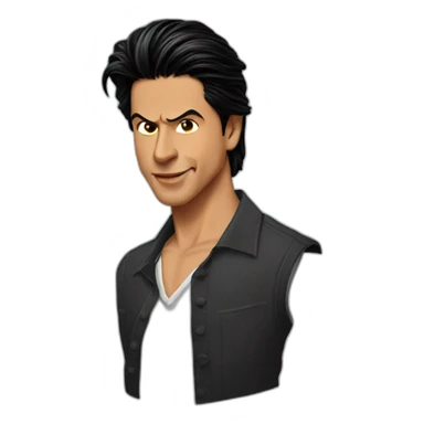 shahrukh khan long hairs tied back sticker