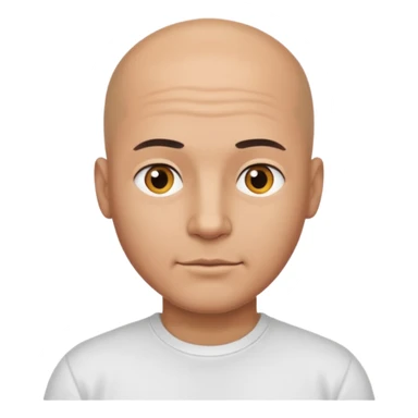 bald man with t shirt sticker