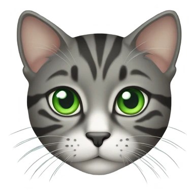 Dark grey tabby cat with green eyes sticker