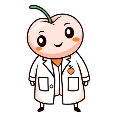A cute little scientist, bug that looks like a peach sticker