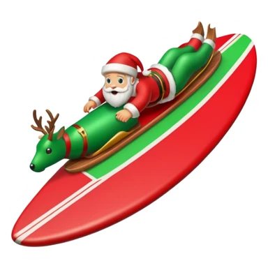 Santa’s sleigh on a surf sticker