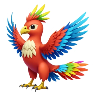 Broad-Winged Lofty Feathery High-Altitude Pokémon-Fakémon-Digimon-Creature, (full body) sticker